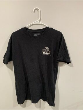 Simple Black Short Sleeve Tee with 'The 2am Club' Small White Chest Logo